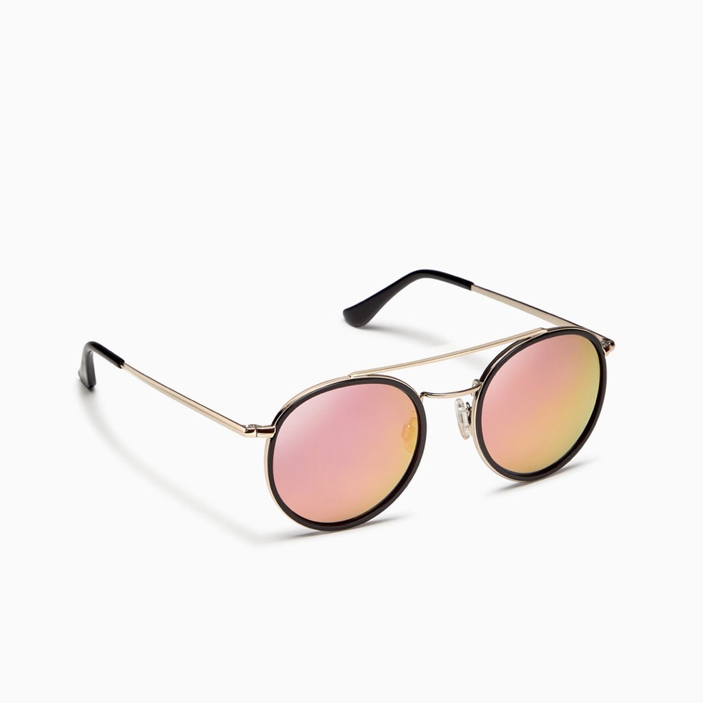 NEW IN BOX Ramy Brook Monaco Round Gold Metal Sunglasses 100% UV Protection
